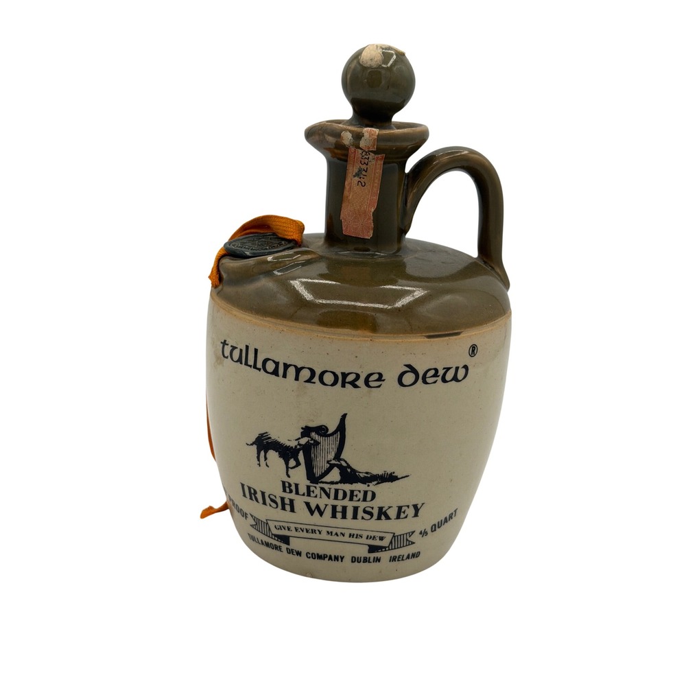 Vintage Tullamore Dew Blended Irish Whiskey Ceramic Crock‎ Jug Decanter Empty